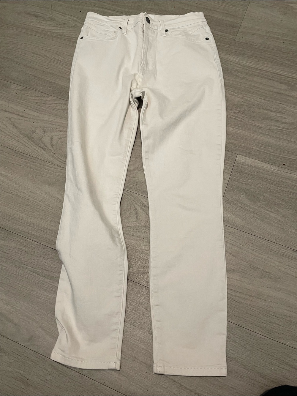 Frame Denim White Straight-Leg Jeans